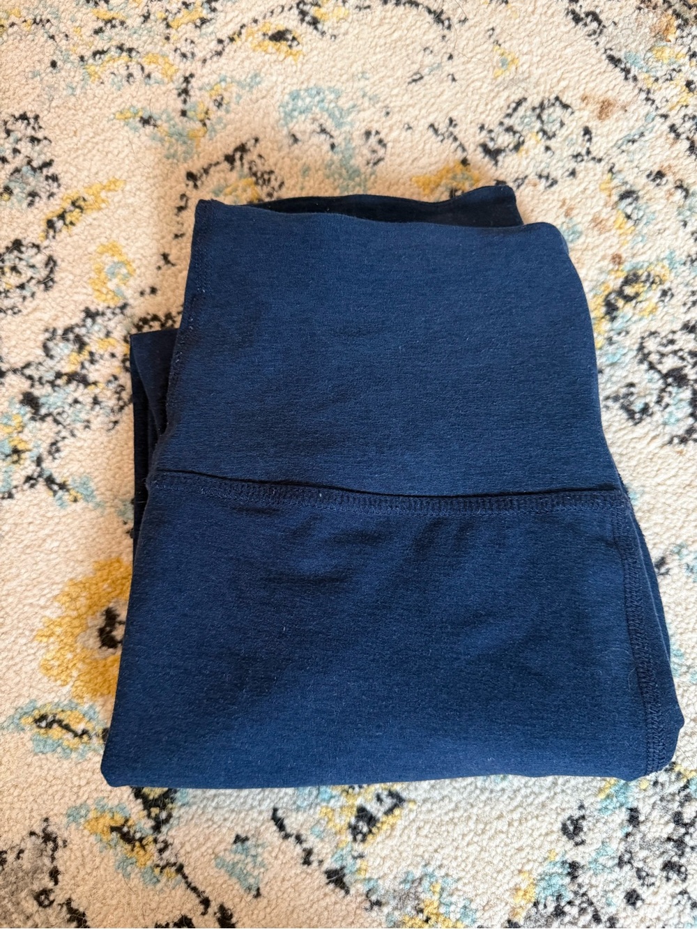 Beyond Yoga Navy High-Rise Leggings with White Logo